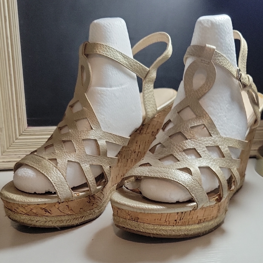 Limelight Beige Wedge Sandals